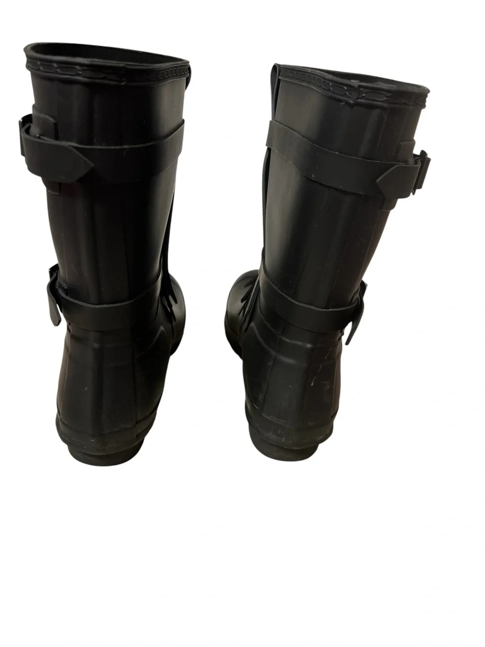 Hunter Original Short Fringe Rain Boots Black Slate Size 10 Rare